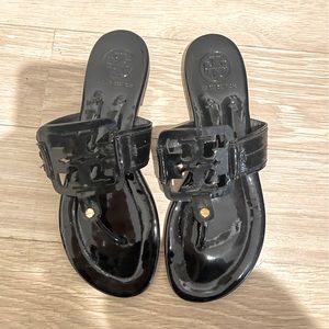 Tory Burch Black Patent Leather Sandals